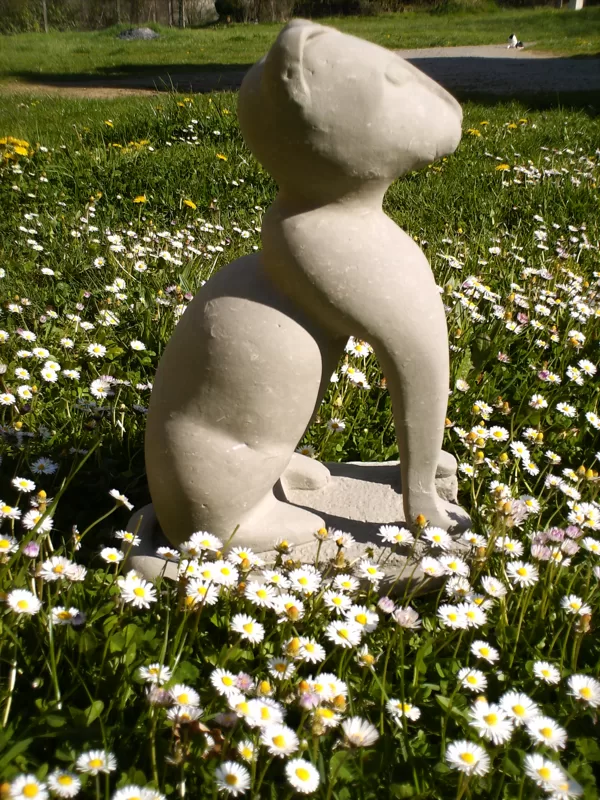 Chat en tuffeau d'Angers, Maine-et-Loire.