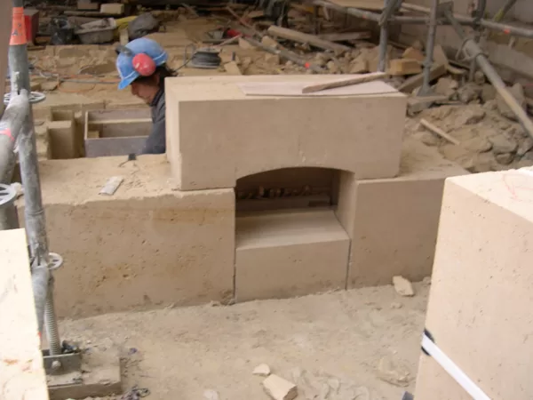 Chantier Laennec, pose des soupiraux.